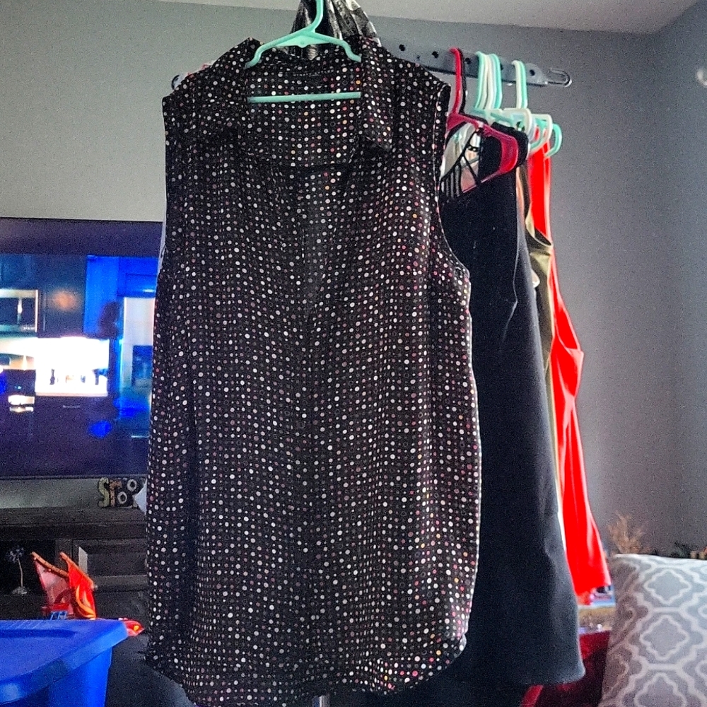 Black Polka Dotted Blouse